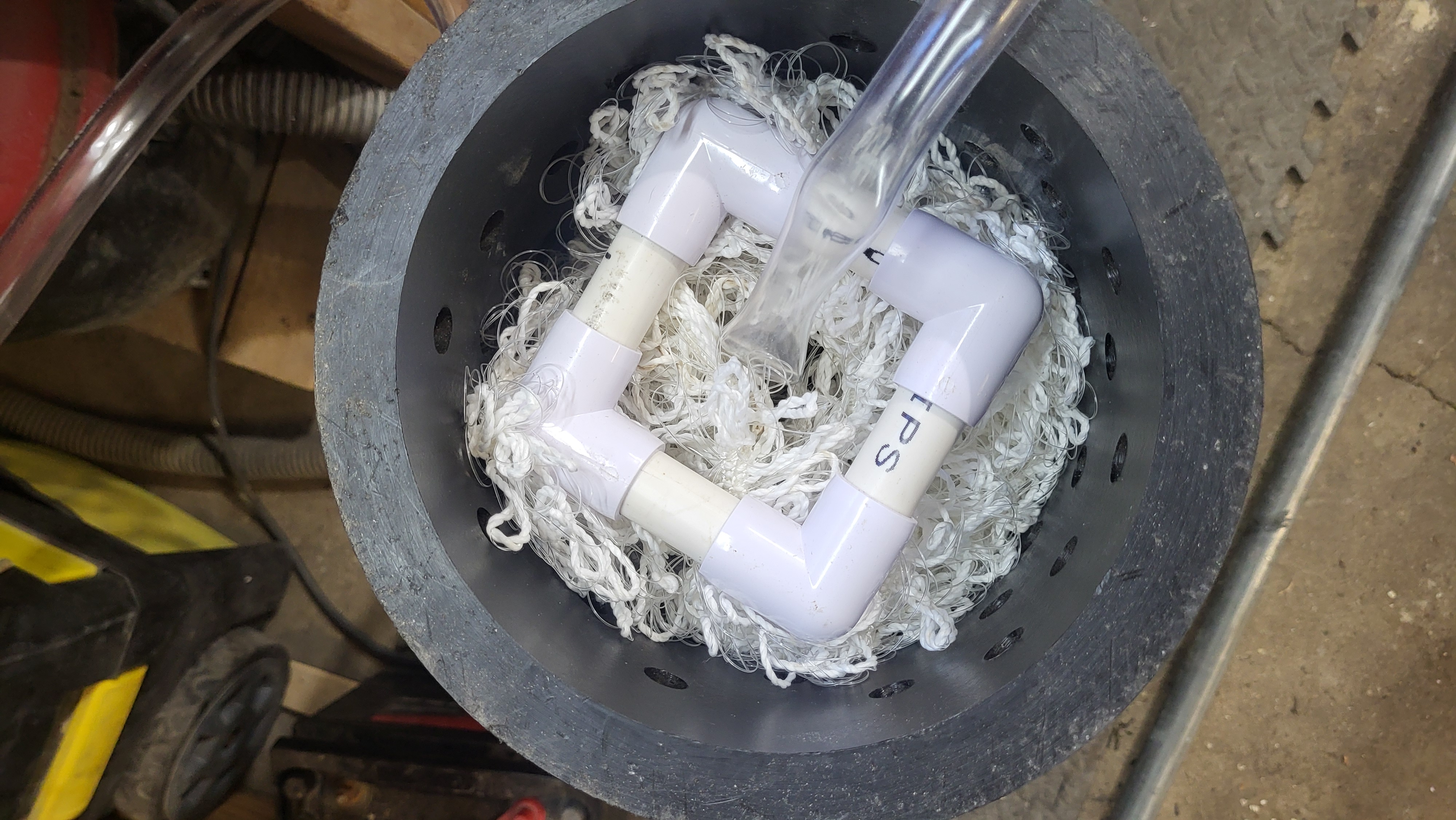 The Pirana aerobic restoration unit — fine bubble diffuser with fiber media, ready for installation